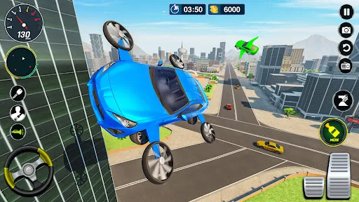 Gameplay screenshot 1 from Flying Car Simulator: Car Game - Strategy game